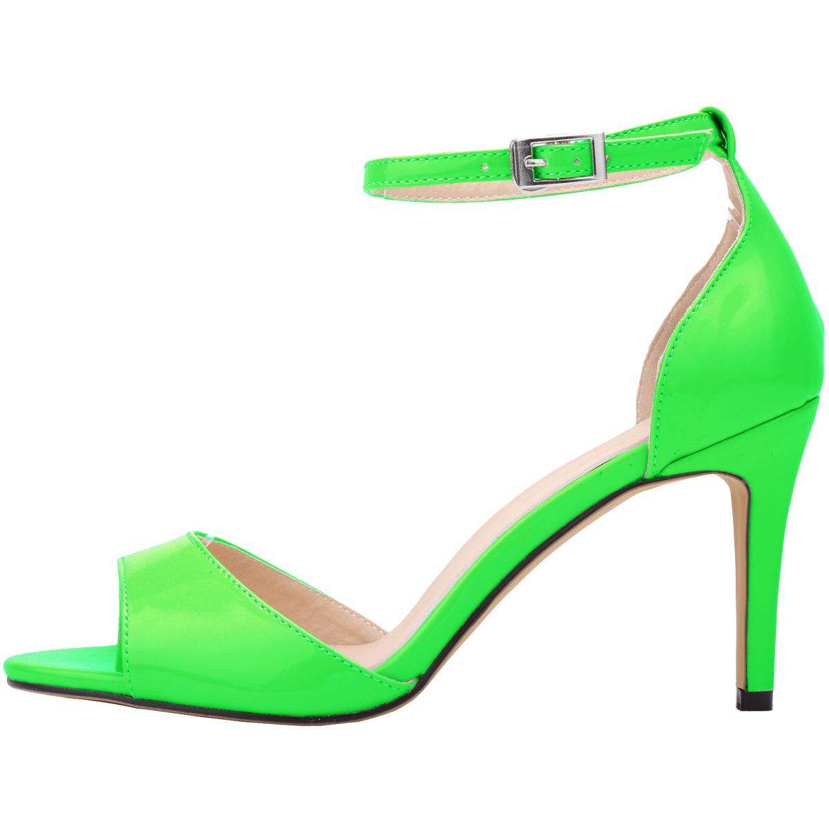 

8 см тонкие высокие каблуки сандалии из лакированной кожи ремешок на щиколотке летние сексуальные вечерние свадебные женские туфли-лодочки обувь 38