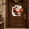 Santa Claus Window Clings Christmas Wall Stickers 3D Reindeer Break-Through Self-Adhesive Decals Decal Removable Stickers for Living Room