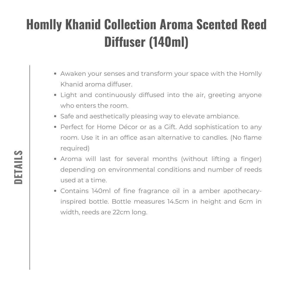 HOMLLY Khanid Collection Aroma Scented Reed Diffuser (140ml) (X2 PCS)