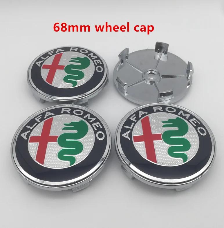 4 stuks 56mm 60mm 68mm Voor Alfa Romeo 147 156 159 Auto embleem Wielnaaf Centerkap Badgehoezen sticker Decals Styling