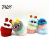 Caterpillar Keyring Pendant Plush Sunglasses Keychain, Soft Backpack Purse Charm Keychain Bag Charm, Colorful Stuffed Toy