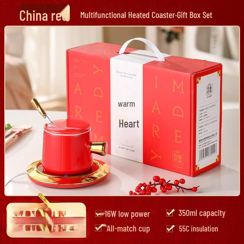 OIMG Heated Ceramic Mug & Coaster Set