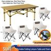 Folding Outdoor Table & Chair Set with Backrest - Portable Multifunctional Lounger for Camping & Home Use.
