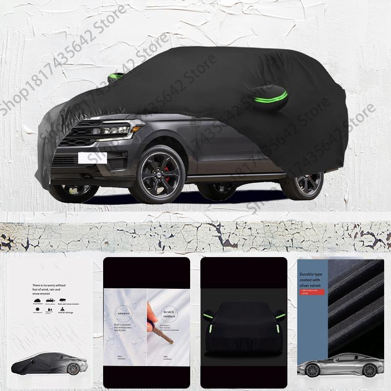 For Ford Expedition Fit Outdoor Protection Full Car Covers Snow Cover Sunshade Waterproof Dustproof Exterior Car Cover Black