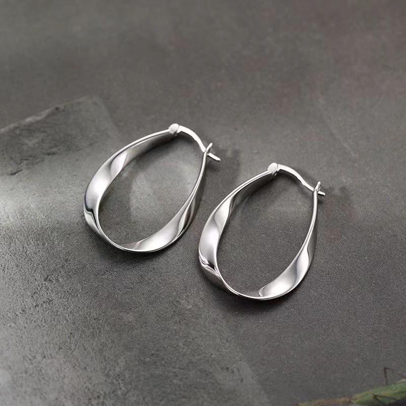 925 Sterling Silver Hoop Earrings: 2025 Modern Niche Design - Elegant & Luxurious for Women