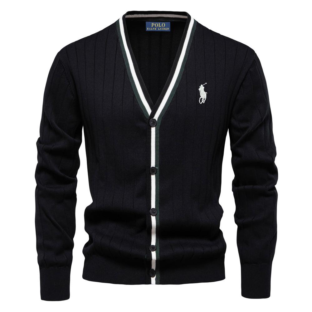 

Polo Ralph Lauren Осень/Зима Вышитый Новый Кардиган Мужской V-образный вырез С длинным рукавом Свитер Вязаное пальто L