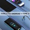Type C To USB 5Pin and Type C Splitter Cord 27W 1 To 2 Male Connectors Fast Charging Cable Wire for Multiple Devices