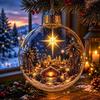 2D Flachmuster Weihnachtsbaumkugel-Schmuck Transparente Feiertagsbaum-Dekoration Geschenketausch