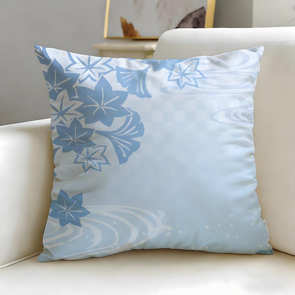 Wave Pattern Cushion Cover Soft EasyWash Pillow Case Versatile for Couch Bed Travel and Office