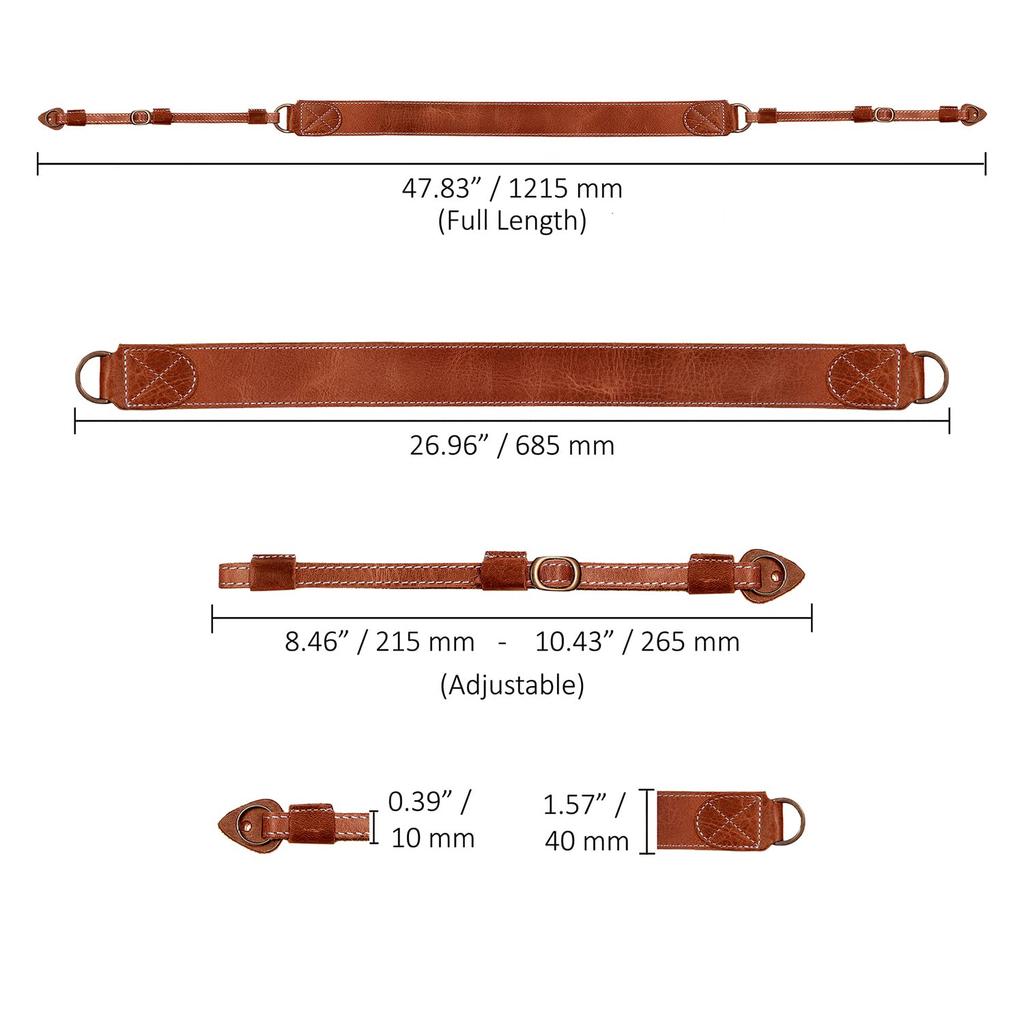 MegaGear MG1515 Sierra Series Genuine Leather Camera Compact Shoulder/Neck Strap, Brown,