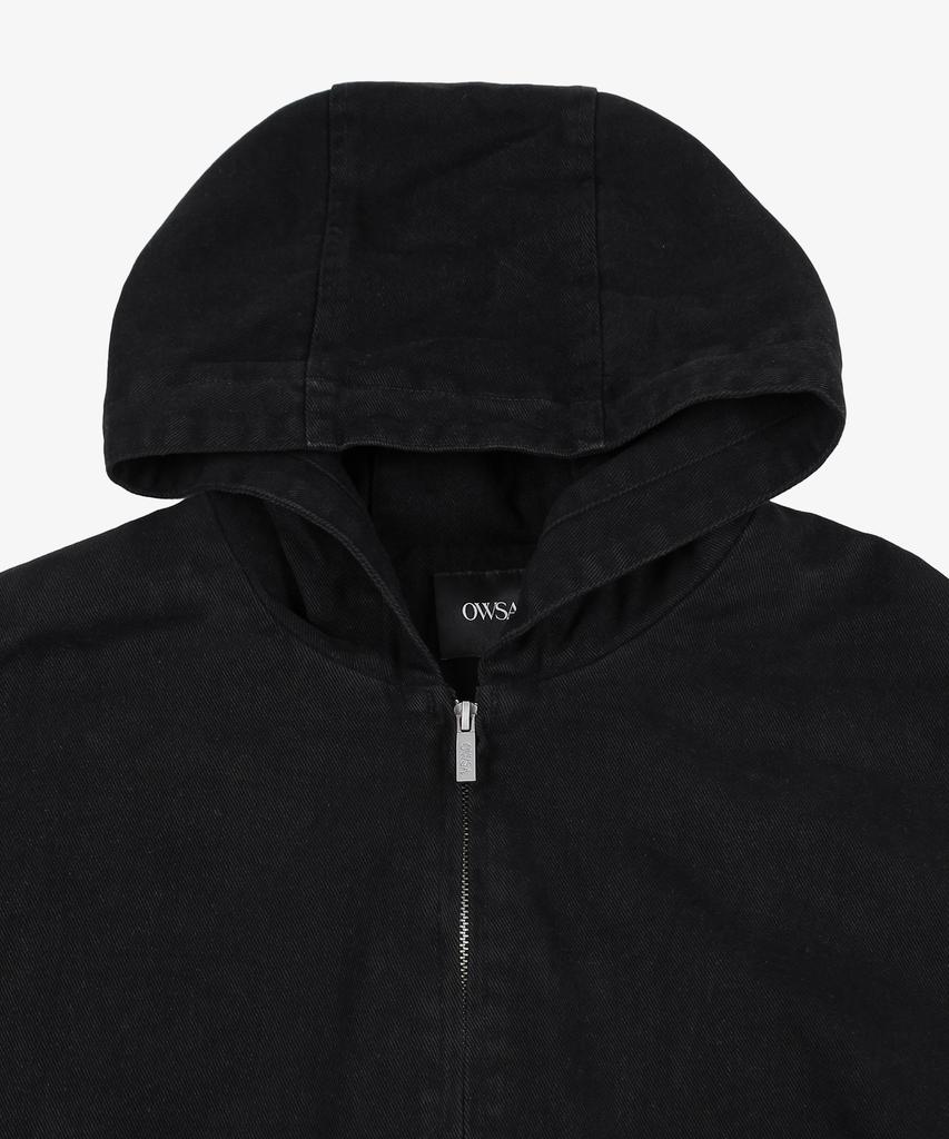 OWSA Two-Way Cotton Hooded Zip-Up Jacket - Black