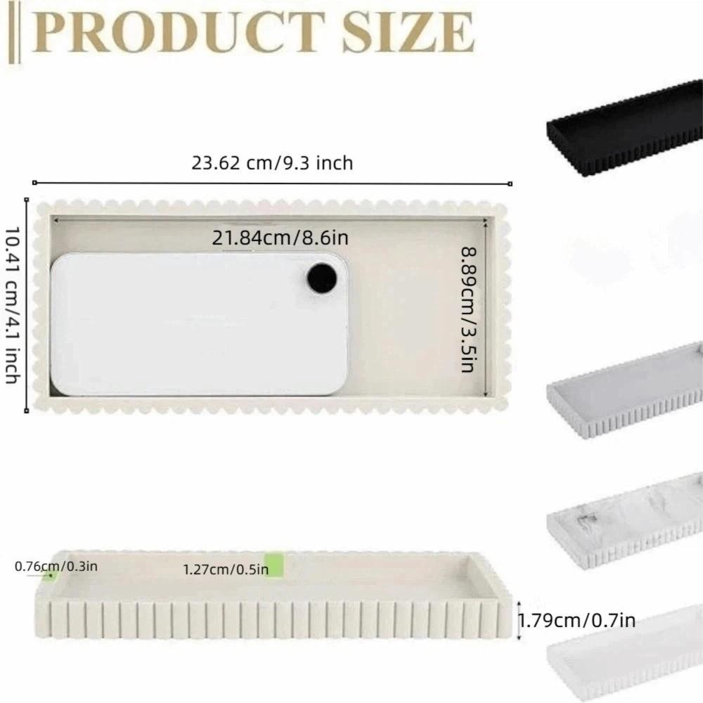 Serving Tray Silicone Candle Holder Tray Wavy Square Decorative Tray Multi-purpose Modern Table DecorationTrays Coffee Table