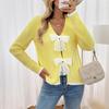 Women's V-neck Bowknot Knit Sweater - Autumn/Winter 2026 Collection