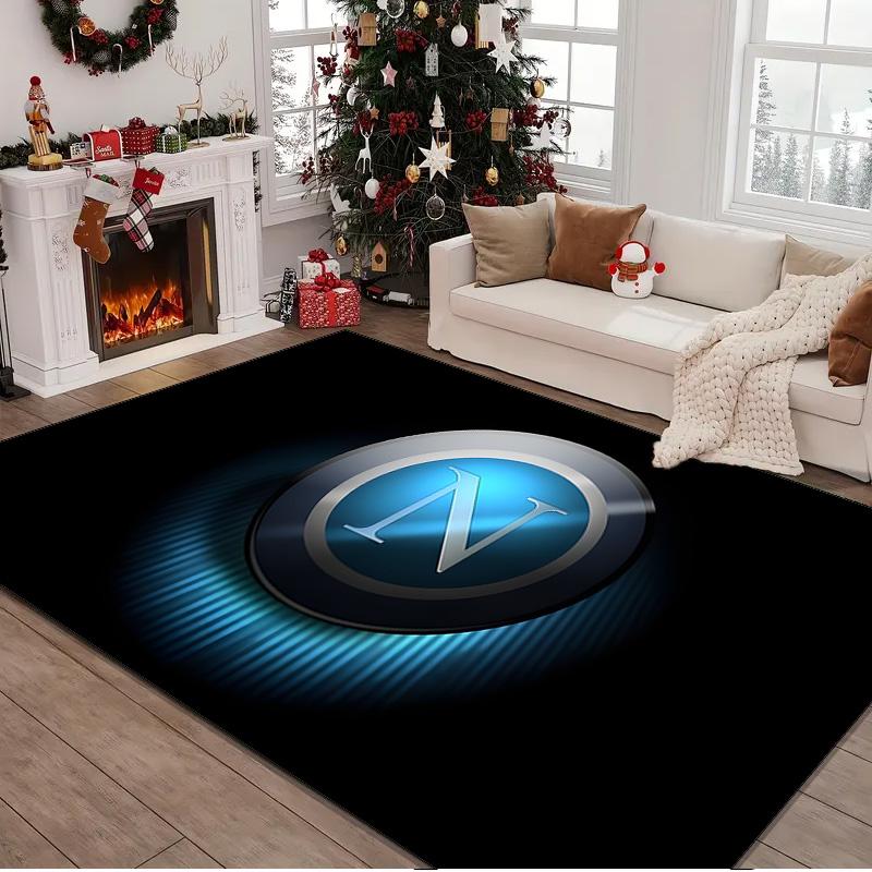 1PC Rug Electric Blue Napoli Logo Carpet, Chair Rug,Area Rug for Office Bedroom Living Rooms Bedroom, Doormat Decor Christmas Fan Gifts