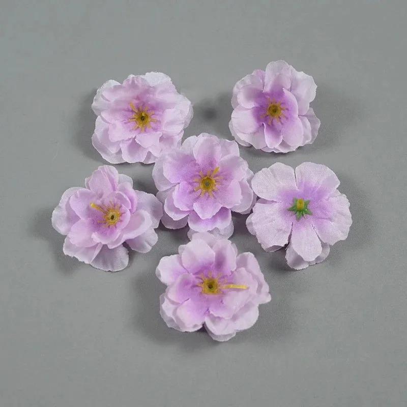 7/14Pcs Peach Blossom Petals Artificial Flower Heads Cherry Blossom Heads Home Room Decor Bridal Wedding Decoration Accessories