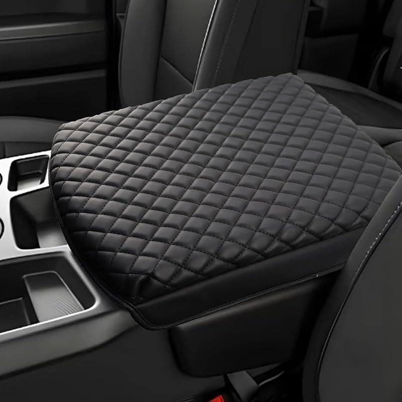 1.2In Thickness Center Console Cover Compatible With -2025 Chevy Silverado/GMC Sierra And -2025 Tahoe/Suburban/Yukon , Car Armrest Cover Leather
