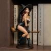 Gothic Enchantress On Broomstick Figurine Hand-Painted Resin Witch Statue Mystic Seductive Dark Fairy Ornament Collections