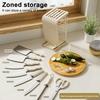 Metal Knife Block with Stable Base Multiple Compartments Hollow Breathable Design Space-saving Kitchen Counter Knife Holder