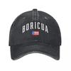 Boricua Puerto Rico Rican Baseball Caps Casual Distressed Washed Snapback Hat for Men Women Outdoor Summer Caps Hat