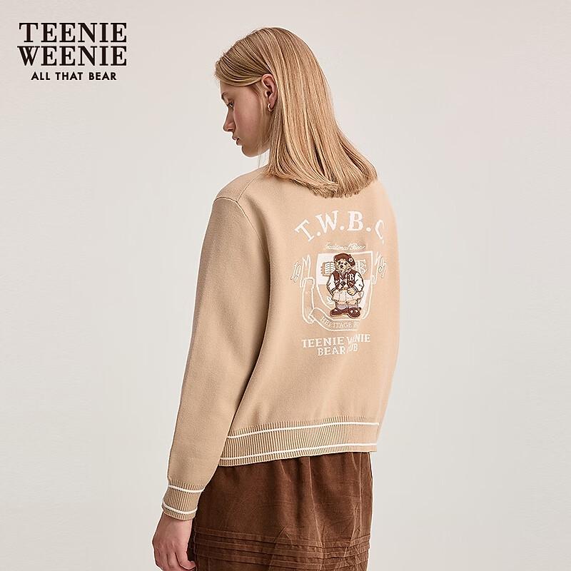 Teenie Weenie Women's 2025 Fall Color-Block Round Neck Knit Sweater