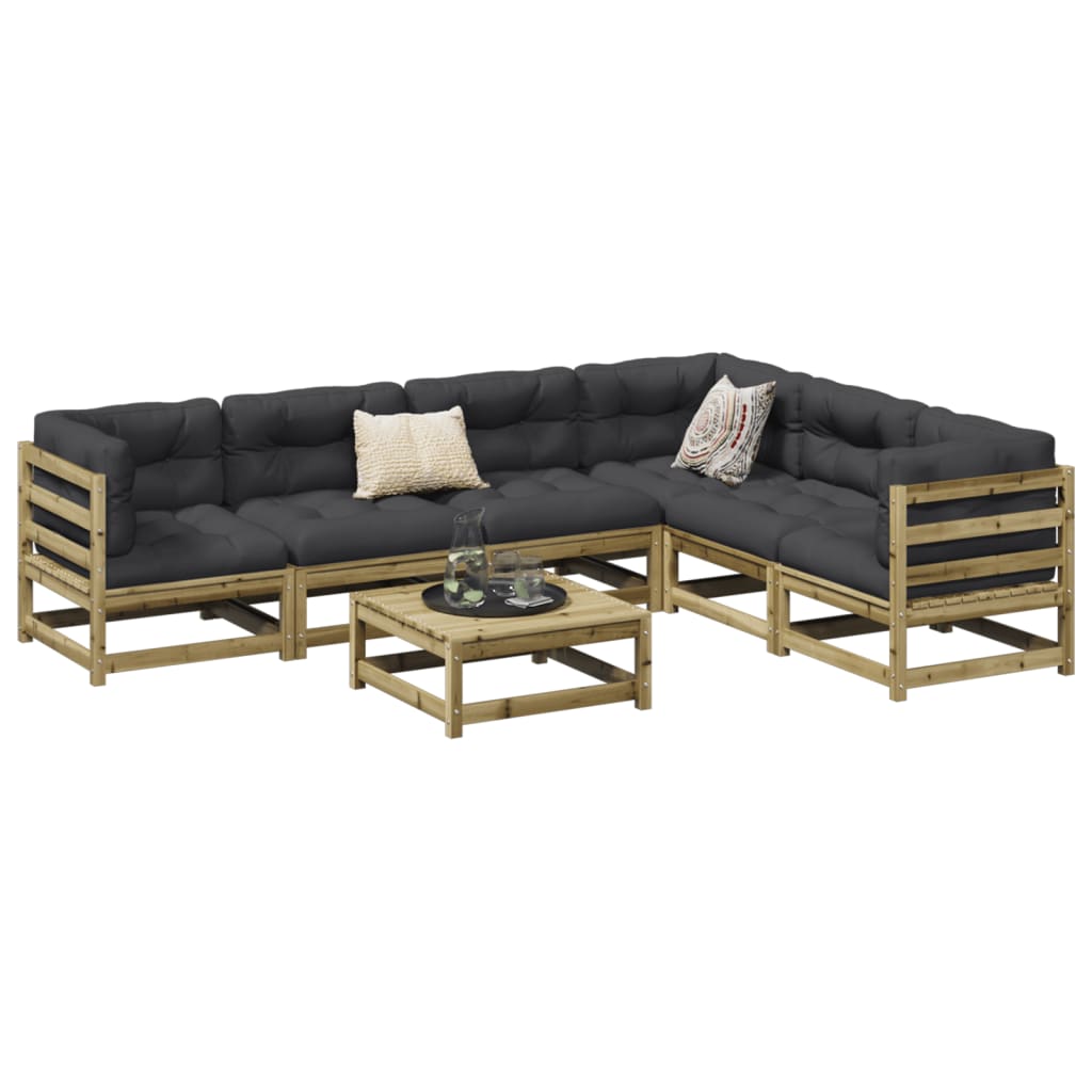7 Piece Garden Sofa Set Pressure Treated Pine Wood