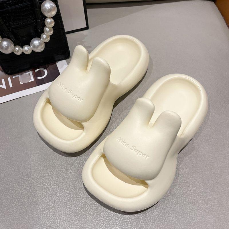 Ladies Thick Soled Slippers Womens Summer New Soft  Non Slip Outdoor  Indoor Wear Flat Bottomed Round Headed Slippers for Girls