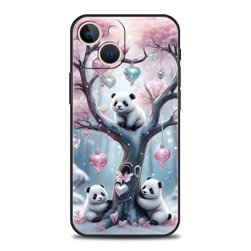 Baby Panda Phone Case Cover for iPhone 17 16 15 14 13 12 Pro Max 11 Pro Max 17 AIR Plus Shockproof Soft TPU Shell Fundas Capas