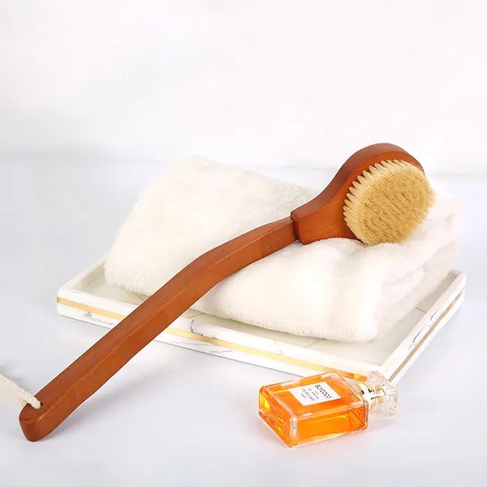 Leto Body Brush Curved Wood Donmo Bath Shower Brush LLH-B01