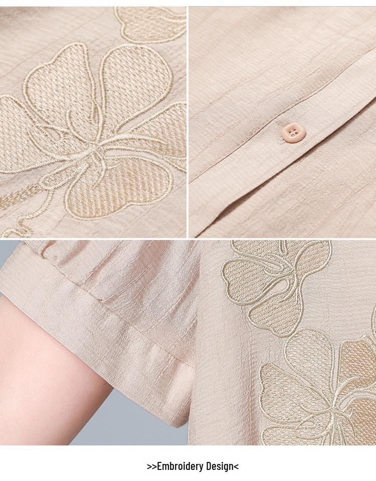 Elegant Plus Size Summer Dress for Middle-Aged Women - Short-Sleeved, Mid-Length Skirt (2021)