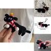 Cute Black Dog Plush Toy Christmas Ornament For Student Backpack Decoration Gift Short Plush, Black, 159cm