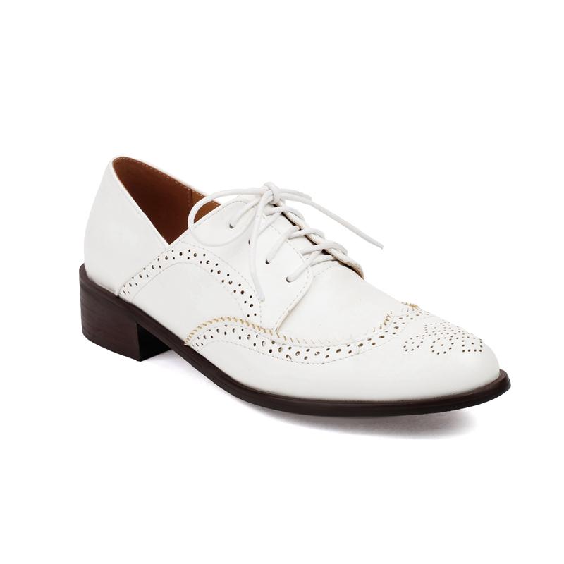 Neue Pumps im britischen Stil, Retro-Brogue-Schuhe für Damen, Frühling, runde Zehenpartie, Kreuzschnürung, Oxfords, Freizeitschuhe, Sapatos Chaussures