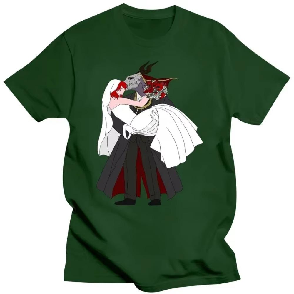 New Anime carton The Ancient Magus' Bride Tops Tee White T-shirt The Ancient Magus Bride Unisex T-shirt