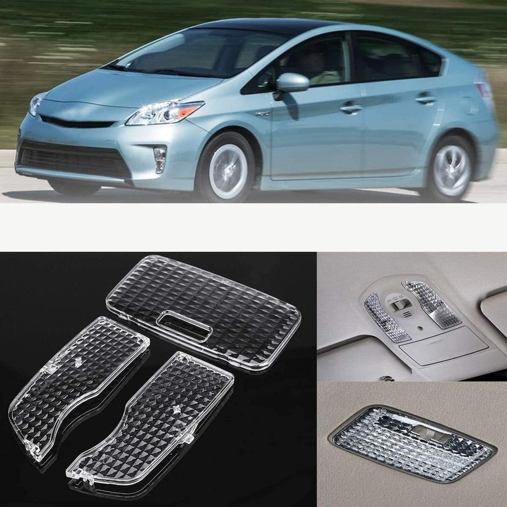 3Pcs Car Interior Map Dome Light Reading Light Cover for Prius 2010-2015, transparent, 370966