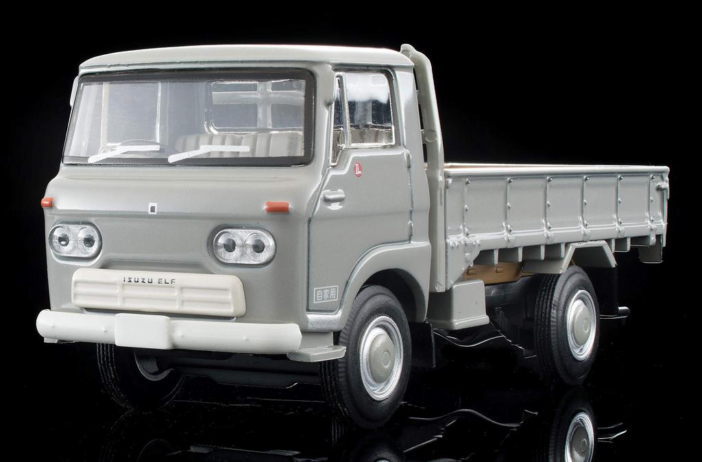 Tomica Limited Vintage Scale Isuzu Elf 1966 Finished Part Number 312000 1/64 LV-191a High-Floor Truck, Model, Gray, Product,