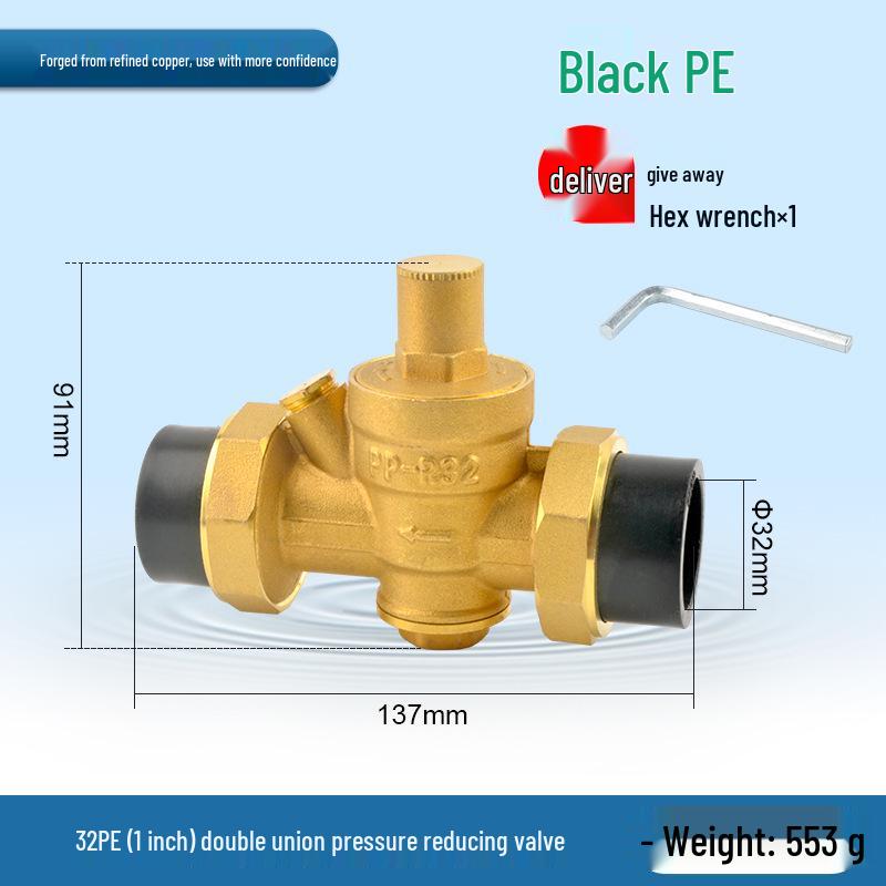Water Pipe Pressure Reducing Valve for Home Heaters - PPR20/25/32, 4-Point PE Fitting