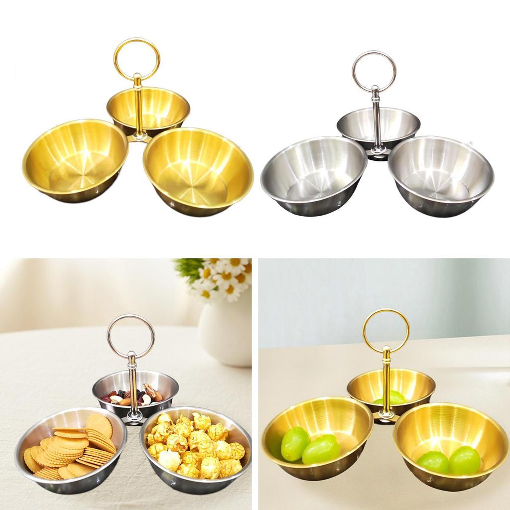 Servírovací mísy Sada Stojan na svačinu s miskami Nerezový servírovací stojan na koření 3