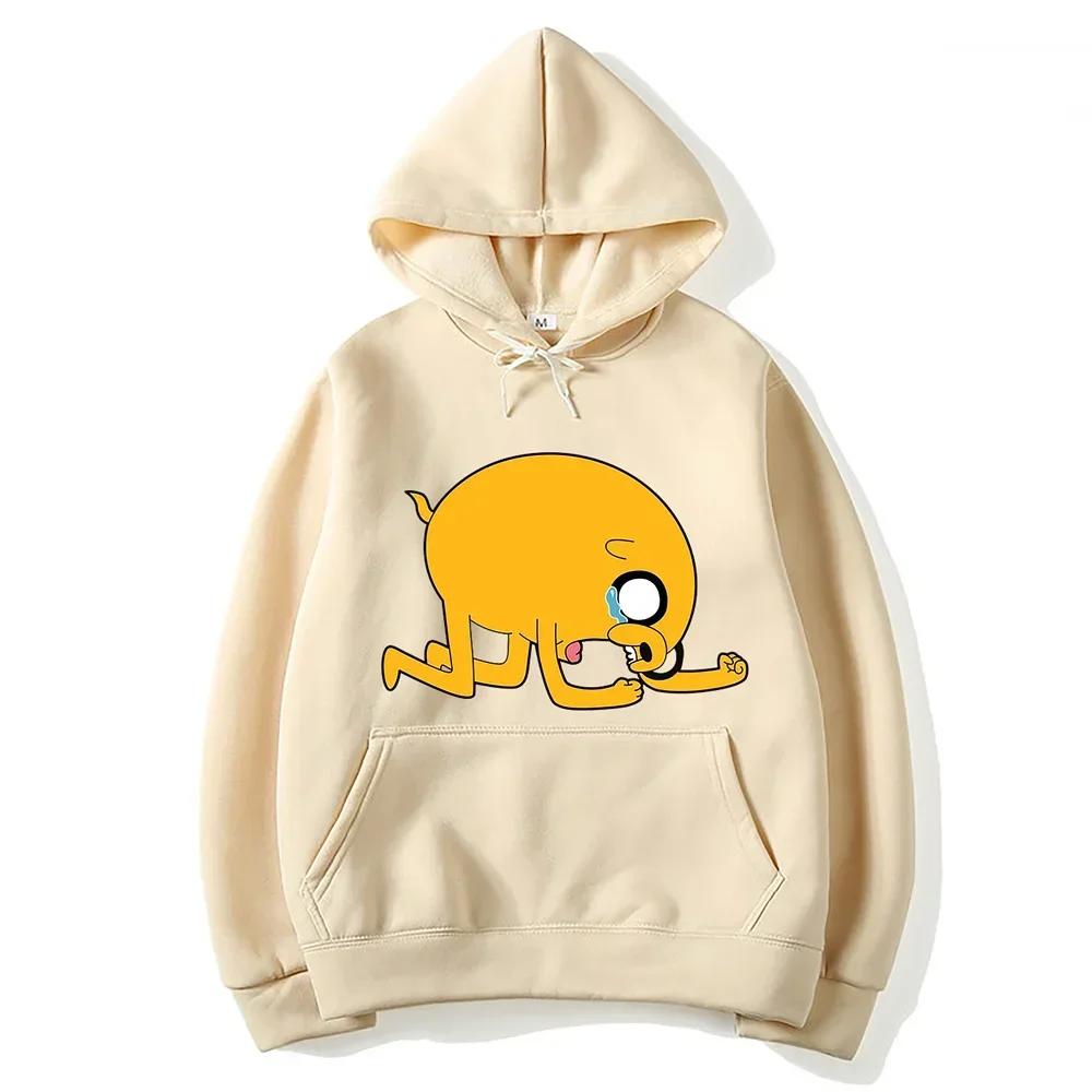 Adventure Time Animation TV Series Jake Cartoon Pattern Pullover for Men and Women Harajuku Fashion Street Harajuku