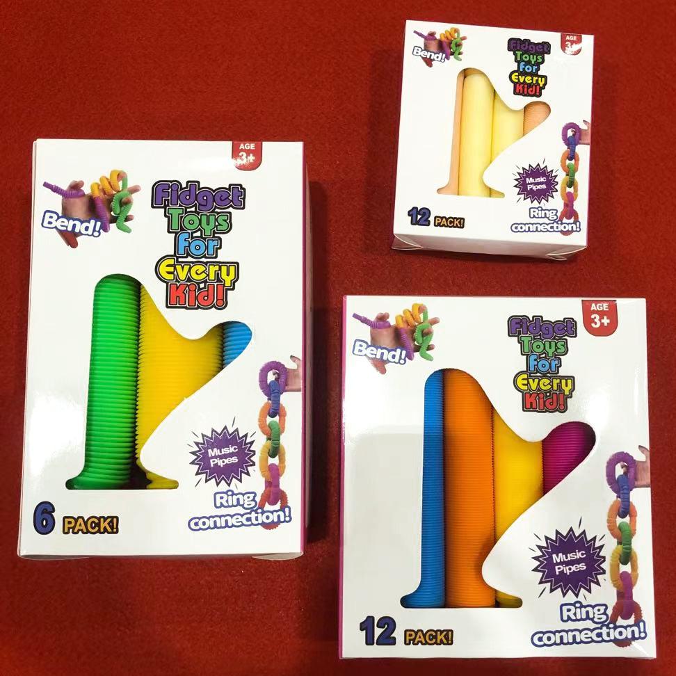 Cross-Border Poptube Corrugated DIY Telescopic Toy Set