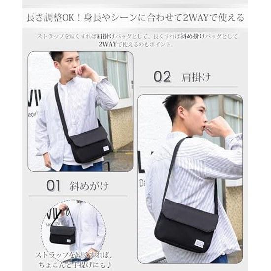 Luxiwear Large capacity shoulder bag men women crossbody lightweight suitable commuting business trips travel Ultra-lightweight 5 pocket storage