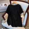 Women's Plus Size Loose Fit Mid-Length Short Sleeve Round Neck T-Shirt (200/300/350 Jin)