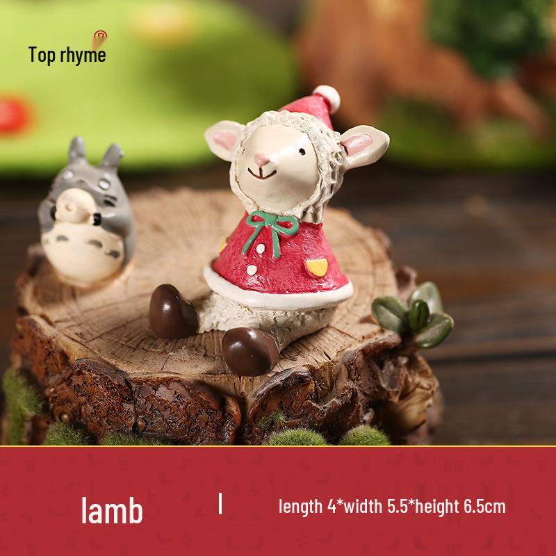 Handbemalte Harz Santa Claus Zakka Ornament für Desktop Mikro-Landschaft Dekoration