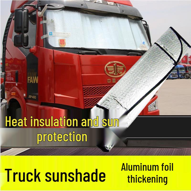 Large Truck Windshield Sunshade - Aluminum Foil Heat Insulation (220x80cm)