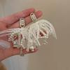 Silver Rhinestone Crystal Flower Asymmetric Earrings - Colorful Retro Court Style Studs for Women