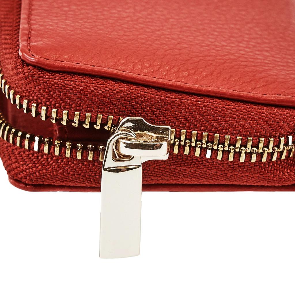 Wings Small Women' Genuine Leather Zippered Wallet Red