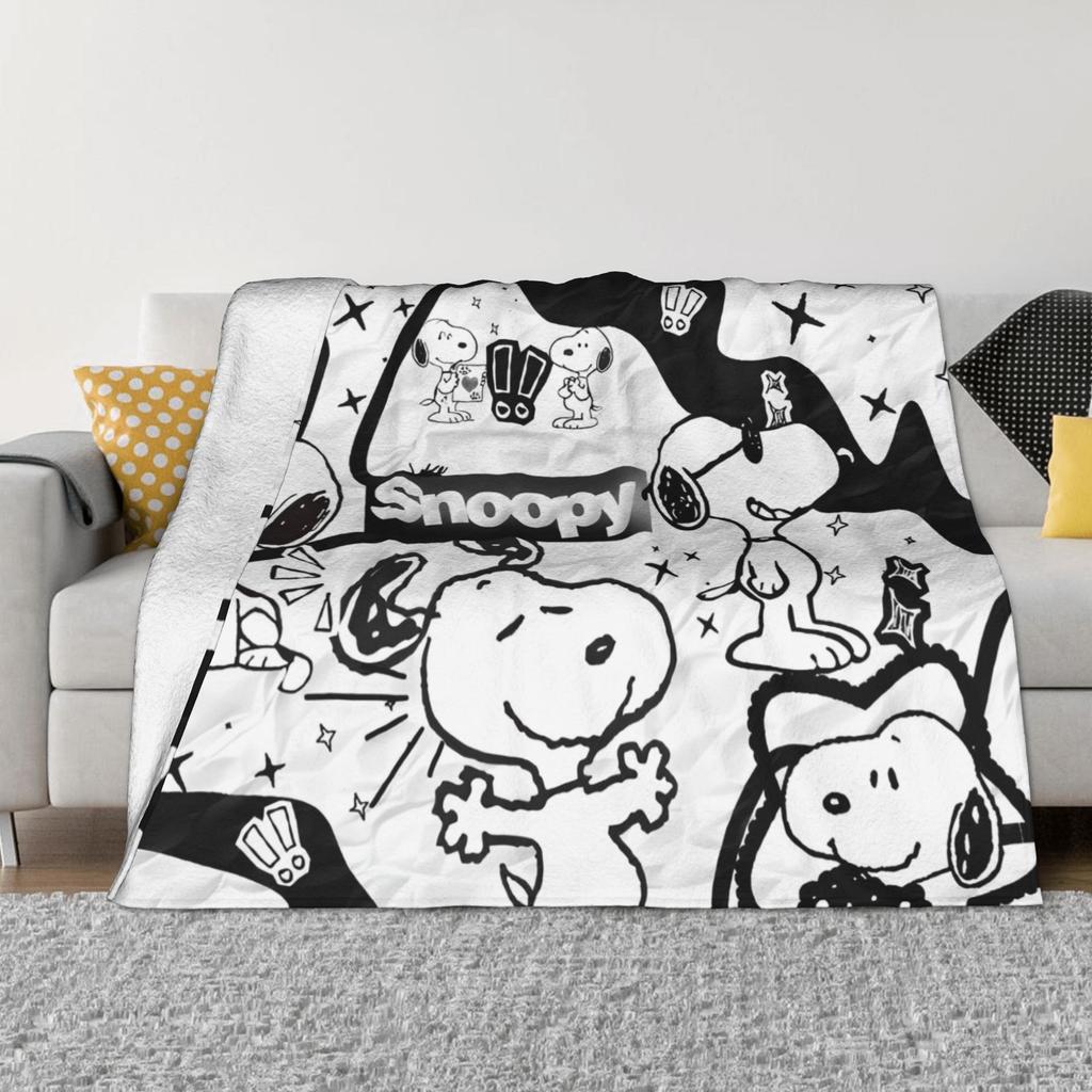 Coperta con Accessori di Snoopy Calda Accogliente Morbida Plaid per Divano 50x60 Pollici Copriletto Multimisura