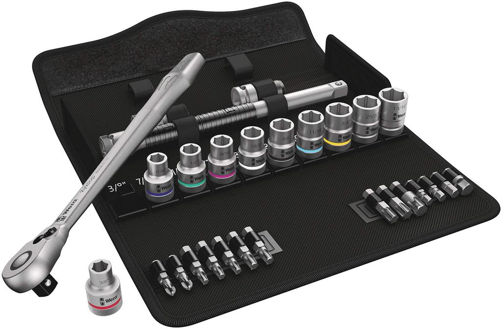 Wera 05004081001 Zyklop 8100 SC 11 Metal Ratchet Lever Set Imported from 1/2" Set, Type, 28-Piece [Officially Japan]