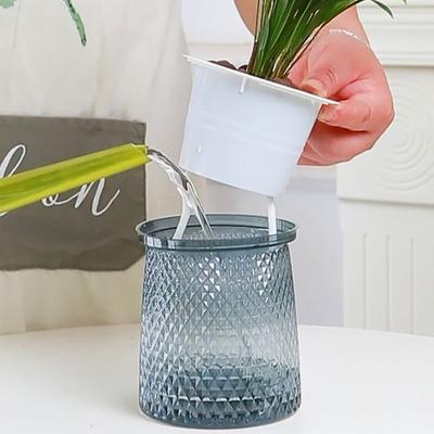 Mini vaso per fiori auto-irrigante, acquario, vasi per piante in plastica trasparente, vaso per fiori auto-irrigante, vaso per la decorazione della casa