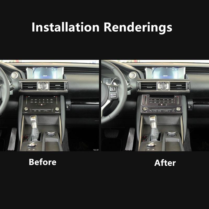 Carbon Fiber Car Interior Navigation Air Outlet Panel Cover Trim Sticker For LEXUS IS250 200 300 320 350 2013- Car