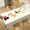 2D Flat 1pc-cute Cat Tablecloth, Suitable for Kitchen and Dining Table--modern Cat Paw Print Tablecloth, Durable Fabric, Machine Washable, Rectangular