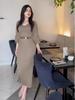 2024 Autumn European & American Women's Solid Color Long Slim Knitted Bodycon Skirt
